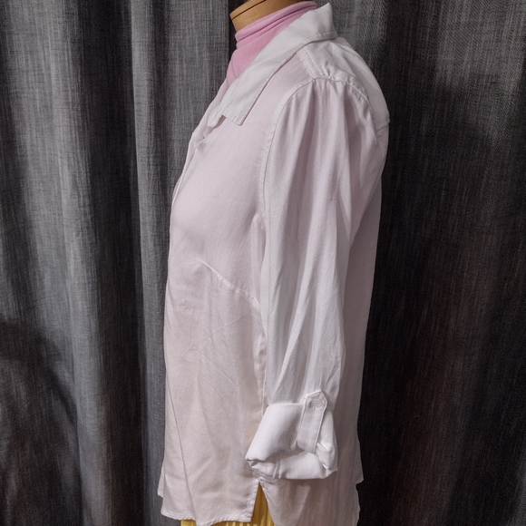 Love 8 for Versona White Button Down High Low Hemline Shirt Size Small - Picture 2 of 12
